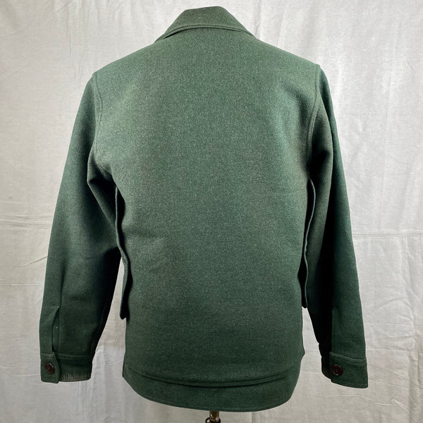 Rear View of Vintage Forest Green Filson Mackinaw Wool Cruiser