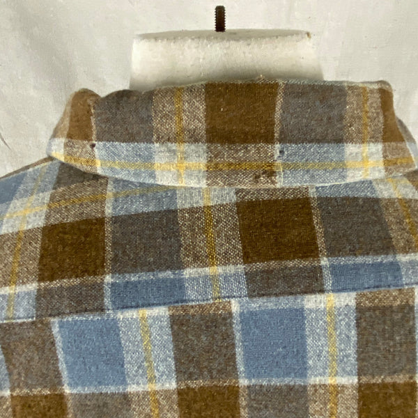 Moth Holes on Vintage Blue & Grey Pendleton Board Shirt SZ XL