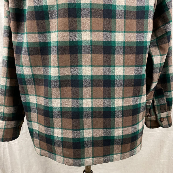 Lower Rear View on Vintage Green & Brown Pendleton Board Shirt SZ M