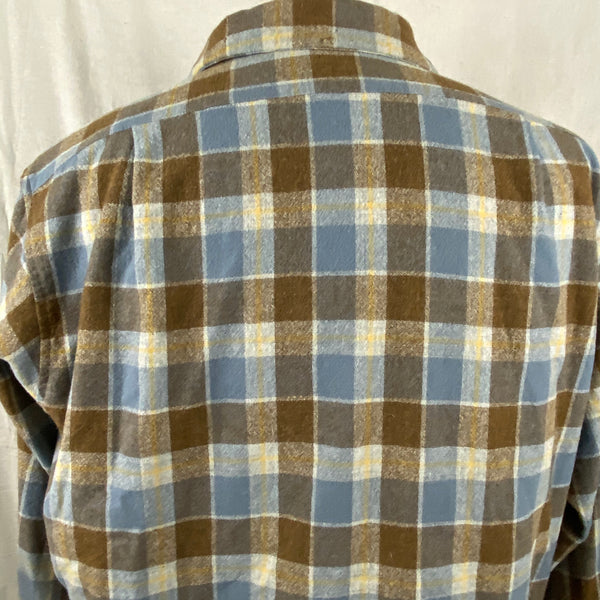Upper Rear View of Vintage Blue & Grey Pendleton Board Shirt SZ XL
