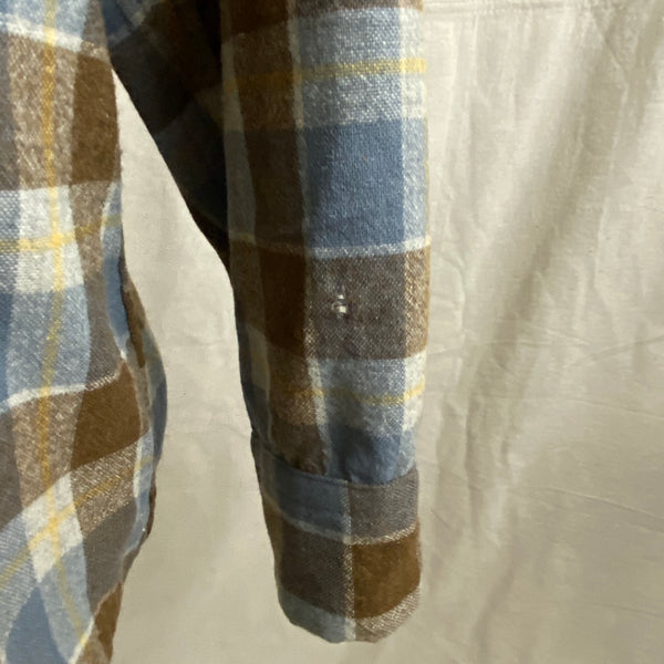 Left Arm Hole View on Vintage Blue & Grey Pendleton Board Shirt SZ XL