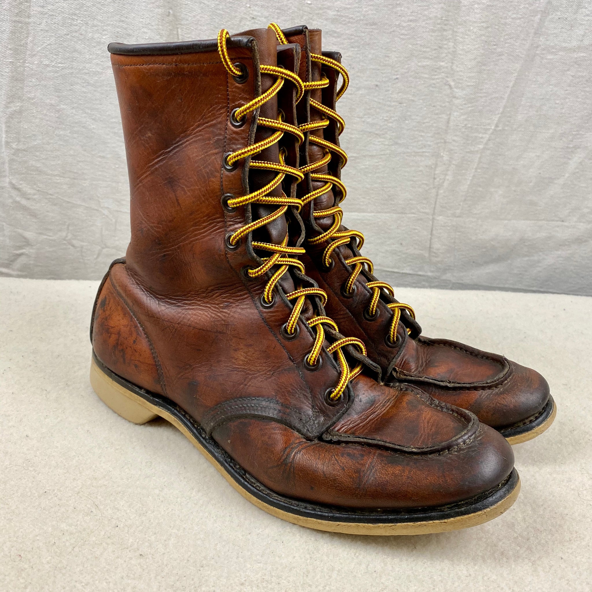 Right Side View of Vintage 1950s Red Wing Moc Toe 877's Rare Size 9